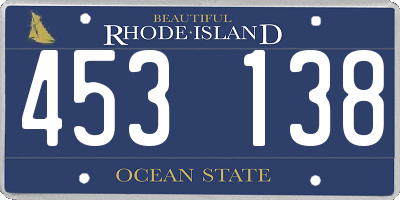 RI license plate 453138