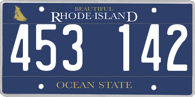 RI license plate 453142