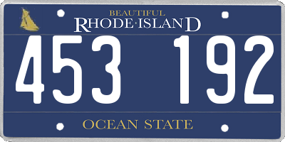 RI license plate 453192