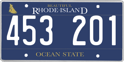 RI license plate 453201