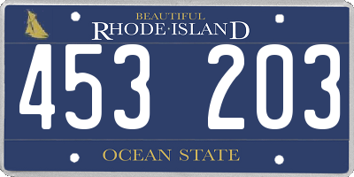 RI license plate 453203