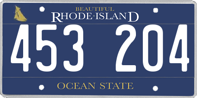 RI license plate 453204