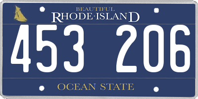 RI license plate 453206