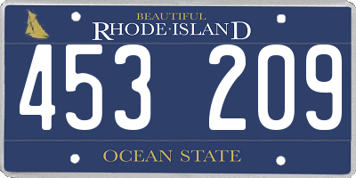 RI license plate 453209