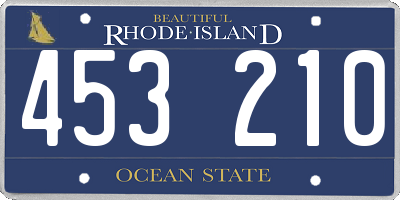 RI license plate 453210