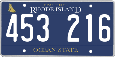 RI license plate 453216