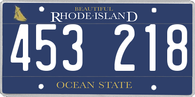 RI license plate 453218