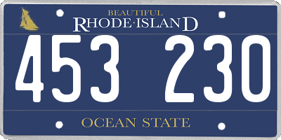 RI license plate 453230
