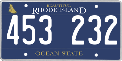 RI license plate 453232