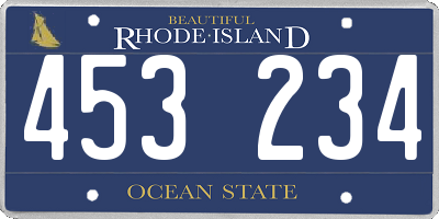 RI license plate 453234
