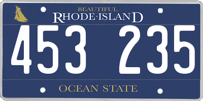 RI license plate 453235