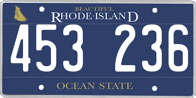 RI license plate 453236