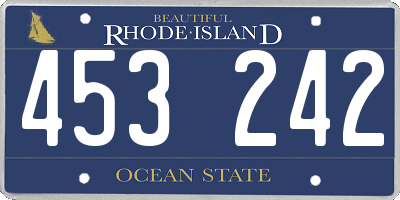 RI license plate 453242
