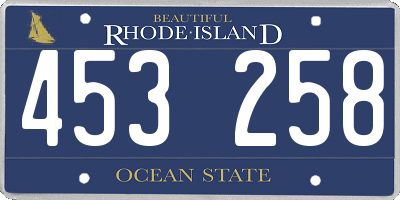 RI license plate 453258