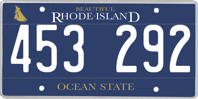 RI license plate 453292