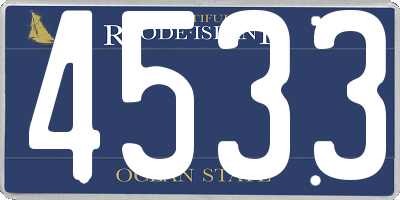 RI license plate 4533