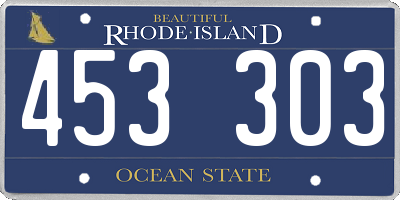 RI license plate 453303