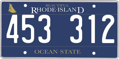 RI license plate 453312