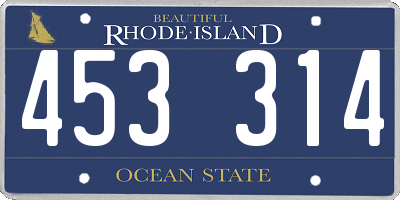RI license plate 453314