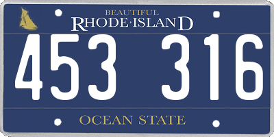 RI license plate 453316