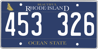 RI license plate 453326