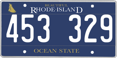 RI license plate 453329