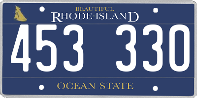 RI license plate 453330