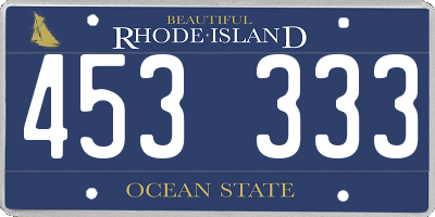 RI license plate 453333