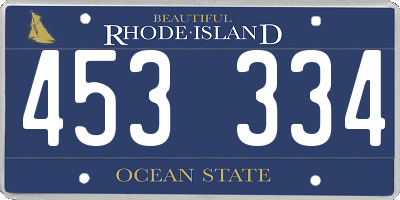 RI license plate 453334