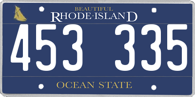 RI license plate 453335