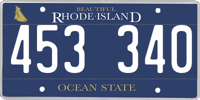 RI license plate 453340