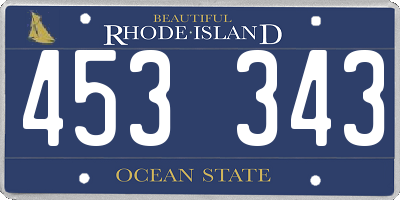 RI license plate 453343