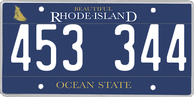 RI license plate 453344