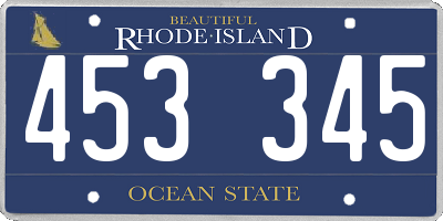 RI license plate 453345