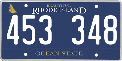 RI license plate 453348