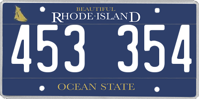 RI license plate 453354