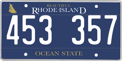 RI license plate 453357