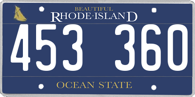 RI license plate 453360