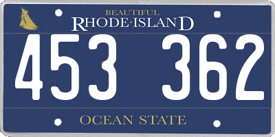 RI license plate 453362