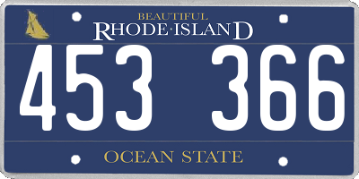 RI license plate 453366