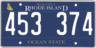 RI license plate 453374