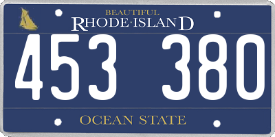 RI license plate 453380