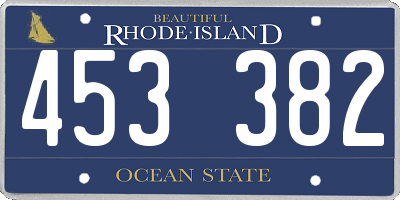 RI license plate 453382