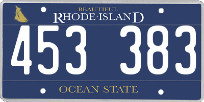 RI license plate 453383
