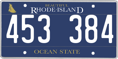 RI license plate 453384