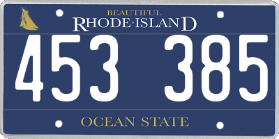 RI license plate 453385