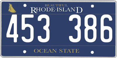 RI license plate 453386