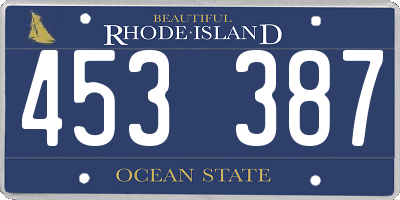 RI license plate 453387