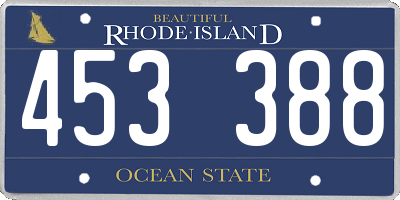 RI license plate 453388