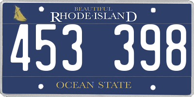 RI license plate 453398